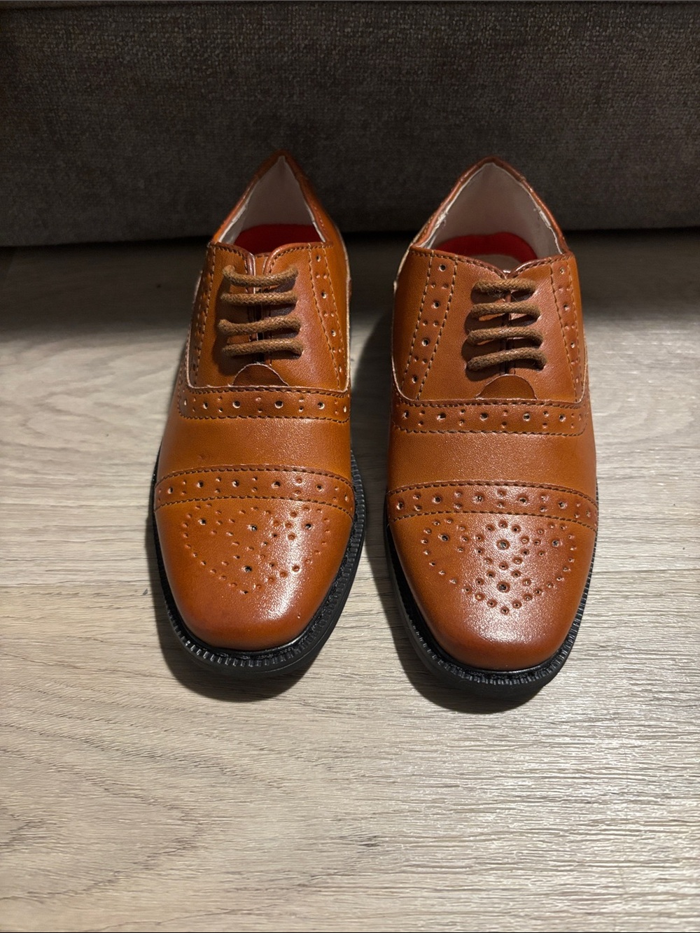 Joseph Allen Boys' Brown Wingtip Dress Shoes